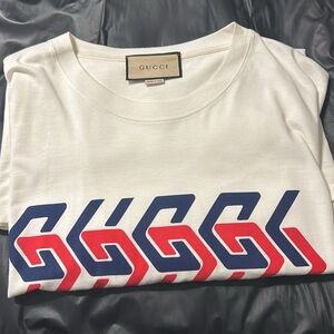 Authentic Men Gucci mirror logo shirt